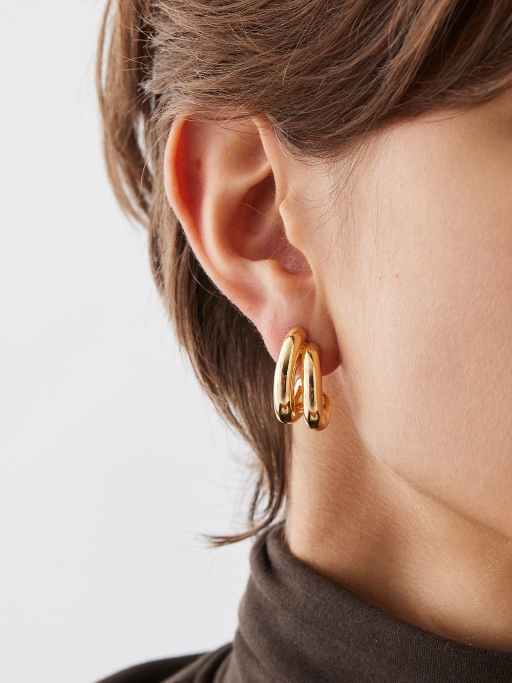 Jenny Bird Florence Earrings Gold Double Hoops